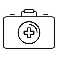 First aid kit icon, outline style vector