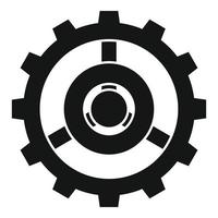 Old watch cog wheel icon, simple style vector