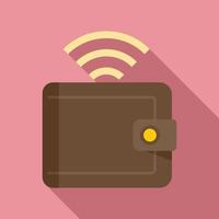 Digital wallet icon, flat style vector