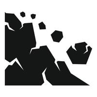 Earthquake landslide icon, simple style vector