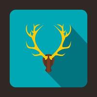 Deer head icon, flat style vector