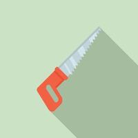 Small hand saw icon, flat style vector