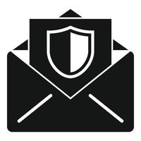 Secured mail icon, simple style vector