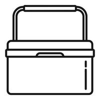 icono de caja de nevera portátil, estilo de contorno vector