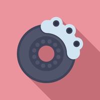 Car brake disk icon, flat style vector