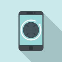 Global smartphone remarketing icon, flat style vector