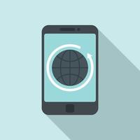 Global smartphone remarketing icon, flat style vector