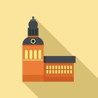 Riga old building icon, flat style vector