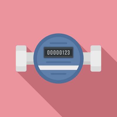 Water home counter icon, flat style