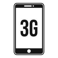 3g personal phone icon, simple style vector