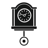 Grandfather pendulum clock icon, simple style vector