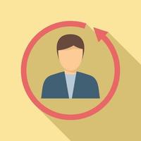 Manager remarketing icon, flat style vector