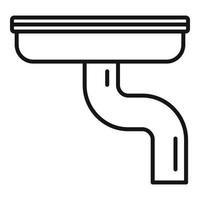 Plastic gutter icon, outline style vector