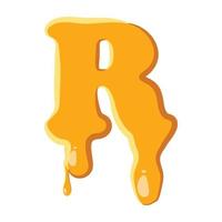 Letter R from honey icon vector