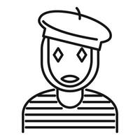 French artist icon, outline style vector