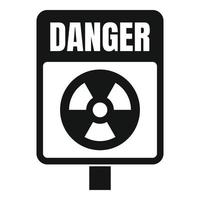 Danger zone icon, simple style vector