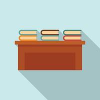 Library book desktop icon, flat style vector