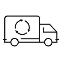 Eco truck icon, outline style vector