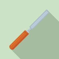 Chisel masonry icon, flat style vector