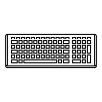 icono de teclado de control, estilo de contorno vector