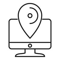 Business computer location icon, outline style vector