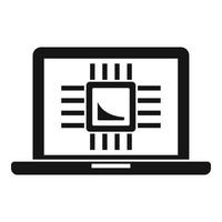 Ai laptop processor icon, simple style vector