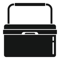 Portable fridge box icon, simple style vector