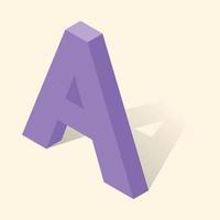 A letter in isometric 3d style with shadow vector