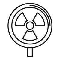 Biohazard radioactive icon, outline style vector