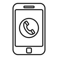 Office manager smartphone icon, outline style vector