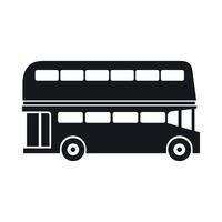icono de autobús de dos pisos, estilo simple vector