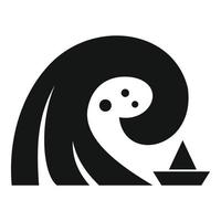 Danger tsunami icon, simple style vector