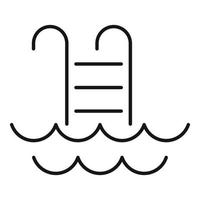 Pool ladder icon, outline style vector