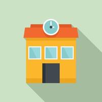 School building icon, flat style vector