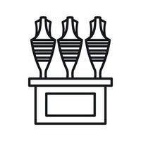 Egyptian vases icon, outline style vector