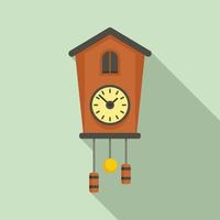 Bird pendulum clock icon, flat style vector