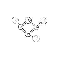 icono de molécula de estructura, estilo de esquema vector