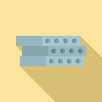 Construction concrete block icon, flat style vector