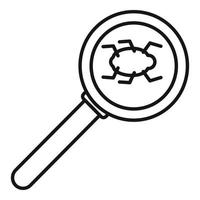 Search computer bug icon, outline style vector