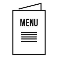 Menu card icon, outline style vector