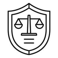 Prosecutor shield icon, outline style vector