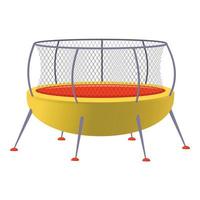 Kids gate trampoline icon, cartoon style vector