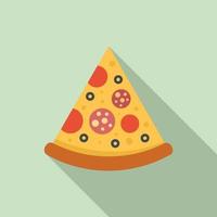 Tasty pizza slice icon, flat style vector