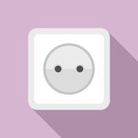 icono de toma de corriente del cable, estilo plano vector