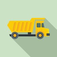 Tipper unloading icon, flat style vector