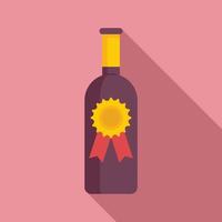 Sommelier wine bottle icon, flat style vector