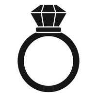 icono de anillo de oro notario, estilo simple vector
