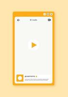 reproductor de video vertical para la interfaz de la aplicación de redes sociales. breve maqueta de video en estilo de diseño plano. vector