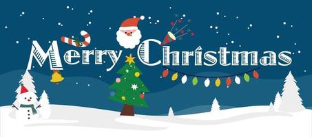 merry christmas banner vector illustration, icon christmas day.