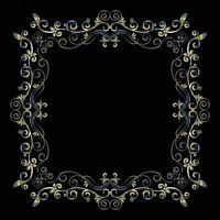 Decorative frame Elegant vector element for design in Eastern style, place for text. Beautiful floral golden border. Lace illustration for invitations, greeting cards and T Shirt design.